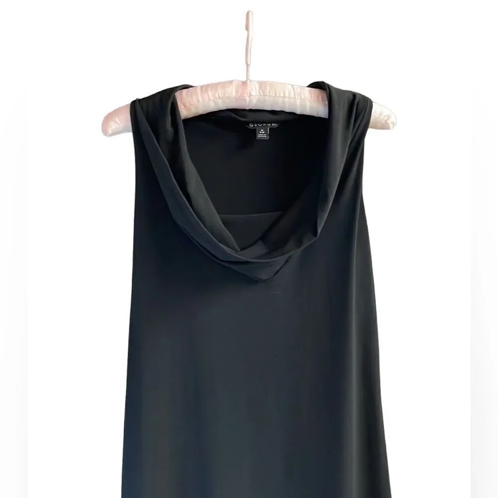 GEORGE Womens Little Black Dress Cowl Neck Sleeveless Size Medium Career Church - Picture 4 of 8